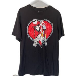 Nightmare Before Christmas Misfit Love Black Tee XL Cosplay Alt Goth Disney